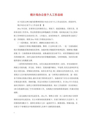 统计局办公室个人工作总结