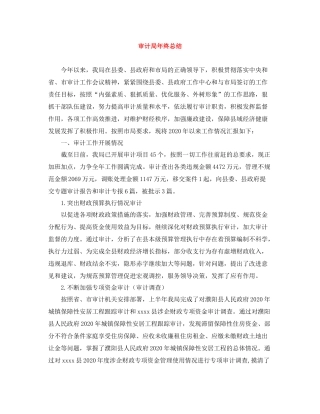 审计局年终总结