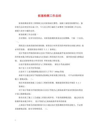 桩基检测工作总结