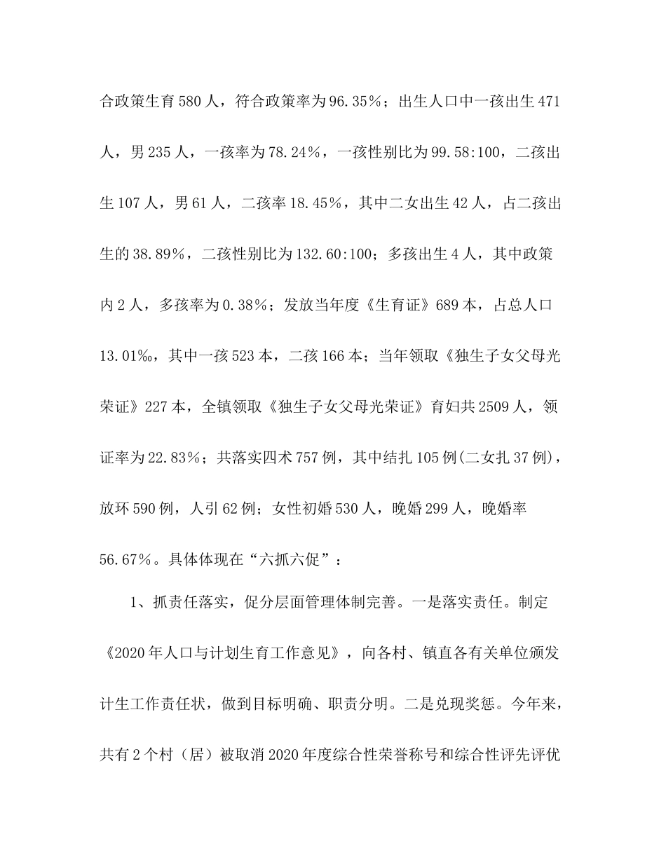 乡镇年度人口与计生工作总结_第2页