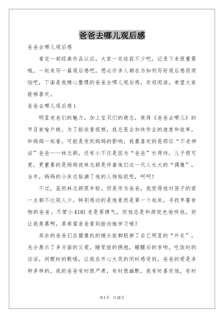 爸爸去哪儿观后感