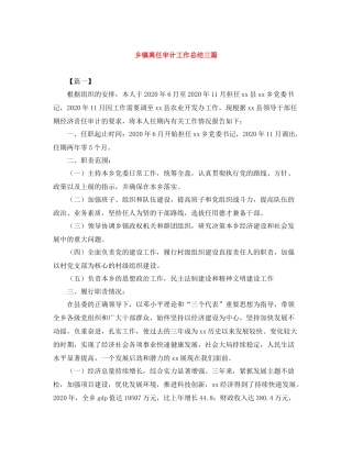 乡镇离任审计工作总结三篇