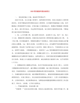 2020项目建设年度总结范文 