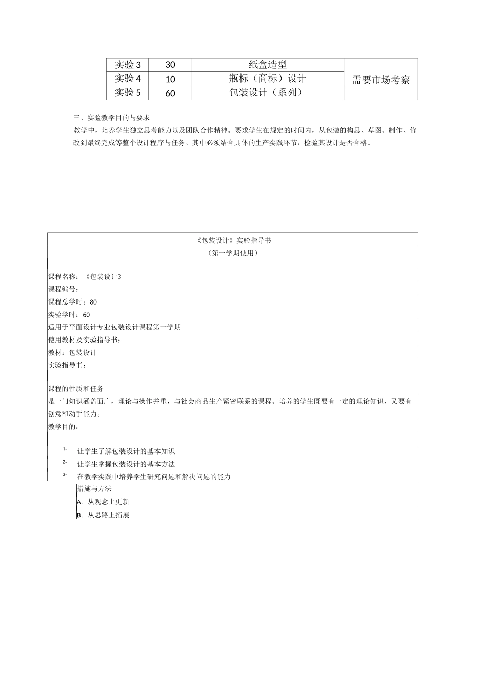 包装设计 实训大纲_第3页