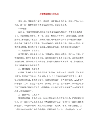 县委禁毒宣传工作总结