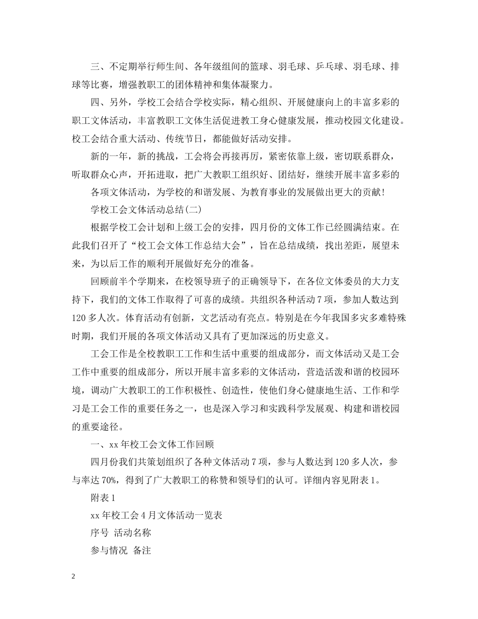 学校工会文体活动总结5篇_第2页