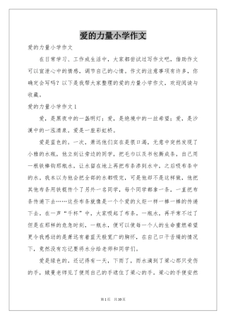 爱的力量小学作文