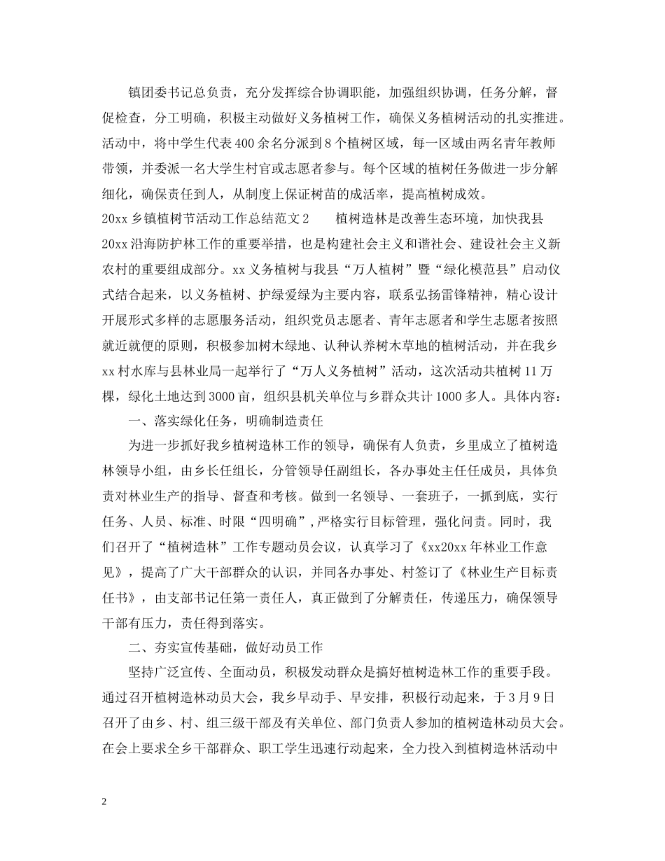 乡镇植树节活动工作总结_第2页