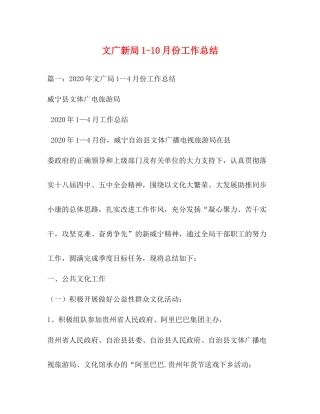 文广新局110月份工作总结
