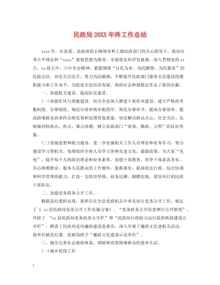 民政局终工作总结