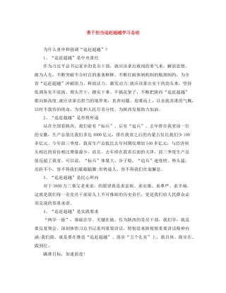 勇于担当追赶超越学习总结