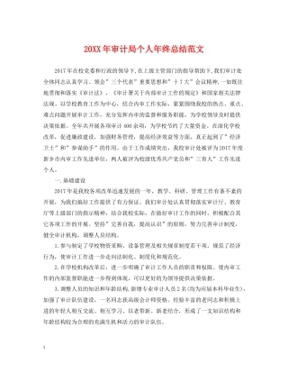 审计局个人年终总结范文2