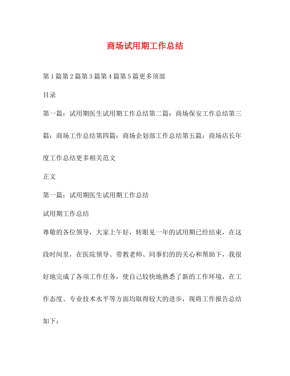 商场试用期工作总结_第1页