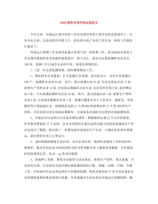 商务专员年终总结范文