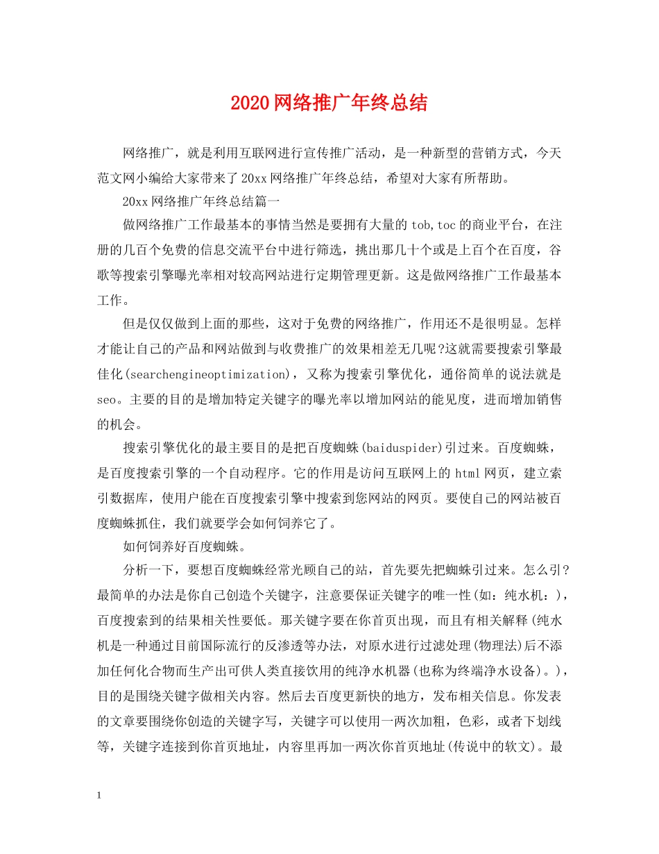 2020网络推广年终总结 _第1页