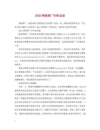 2020网络推广年终总结 