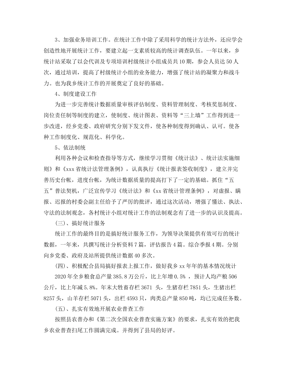 乡镇统计工作年终总结范文_第2页