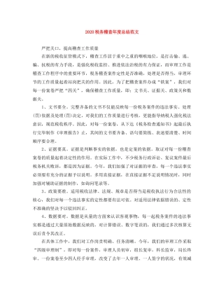 2020税务稽查年度总结范文 