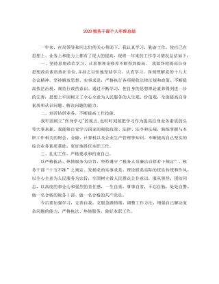 2020税务干部个人年终总结 