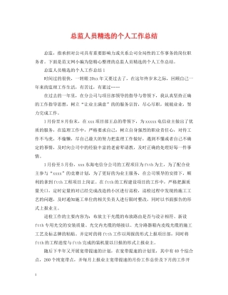 总监人员精选的个人工作总结