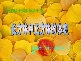 《长方体和正方体的体积