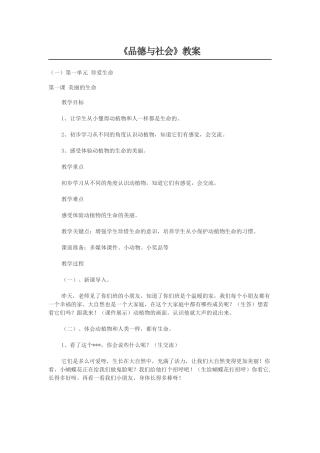 品德与社会教案