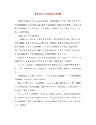 新员工转正工作总结及工作思路