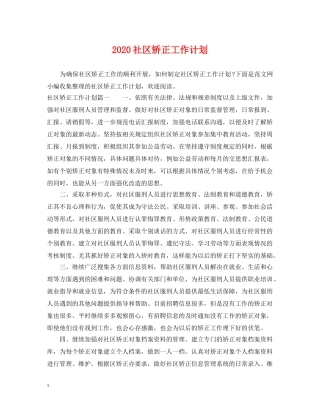 2020社区矫正工作计划2 