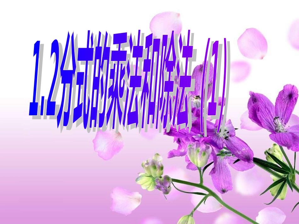 分式的乘法和除法()_第1页