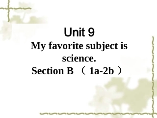 新人教版七上英语Unit9+SetionB（1a-2b）+11张