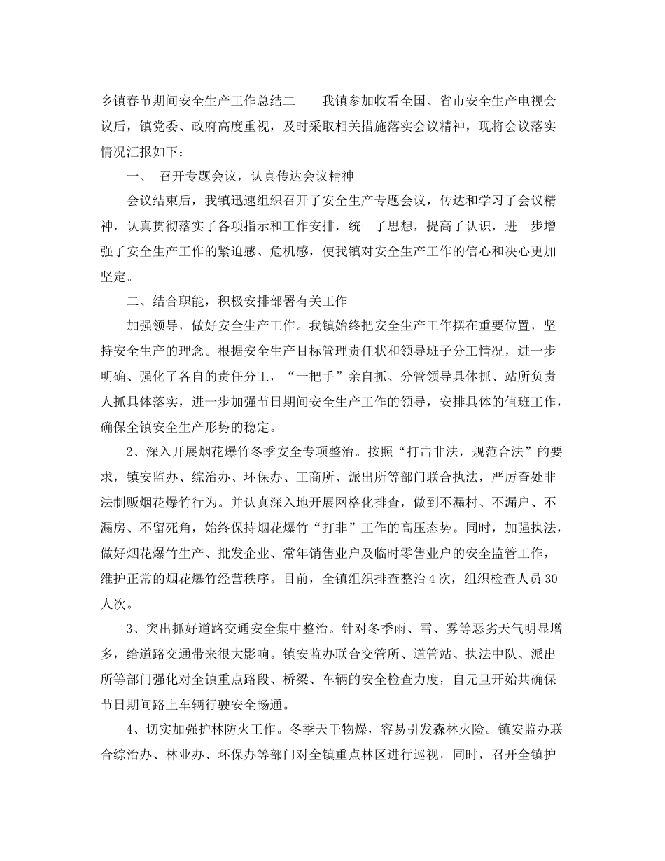 乡镇春节期间安全生产工作总结_第3页