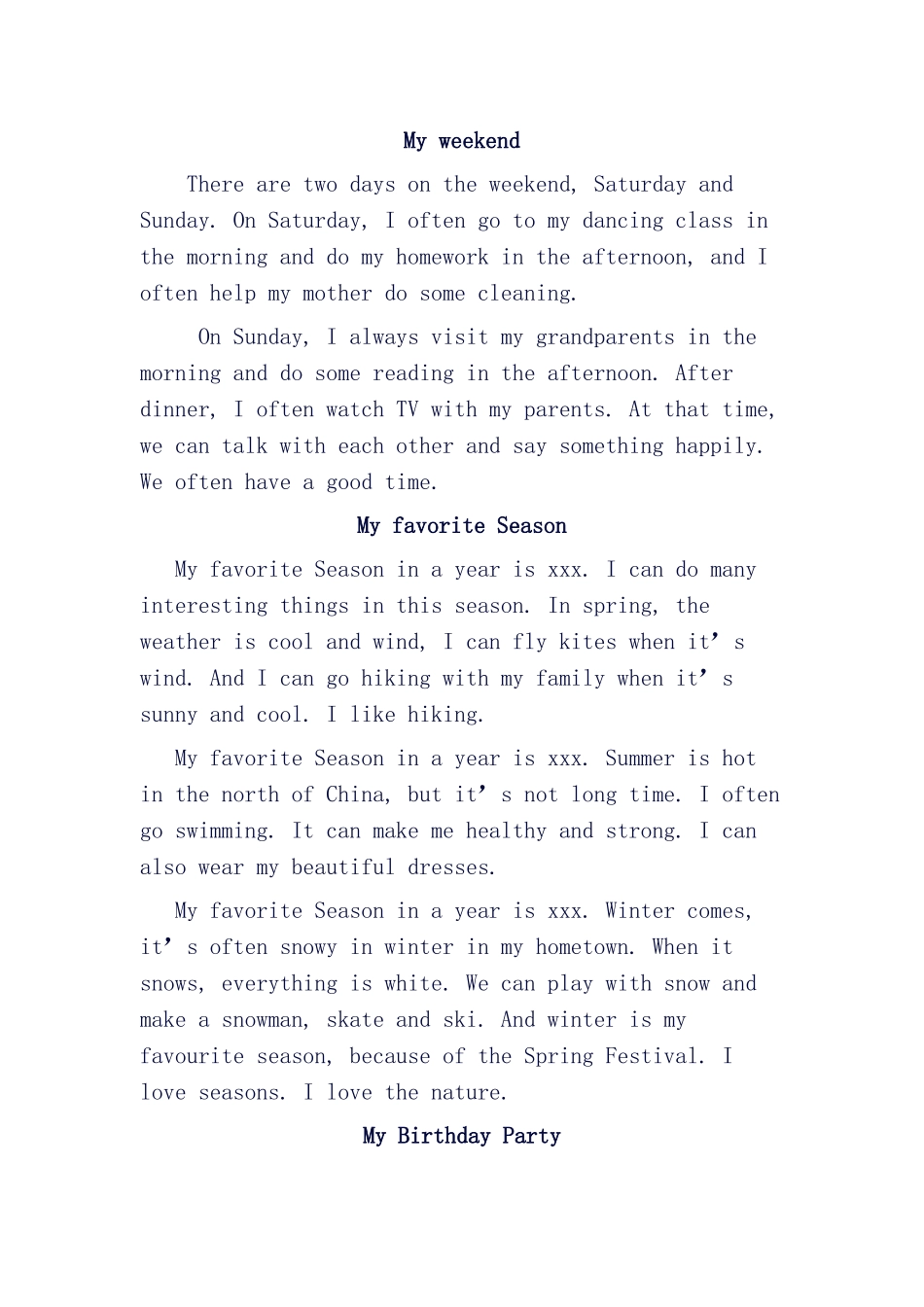 PEP小学英语五年级下册各单元作文范例及点评_第1页