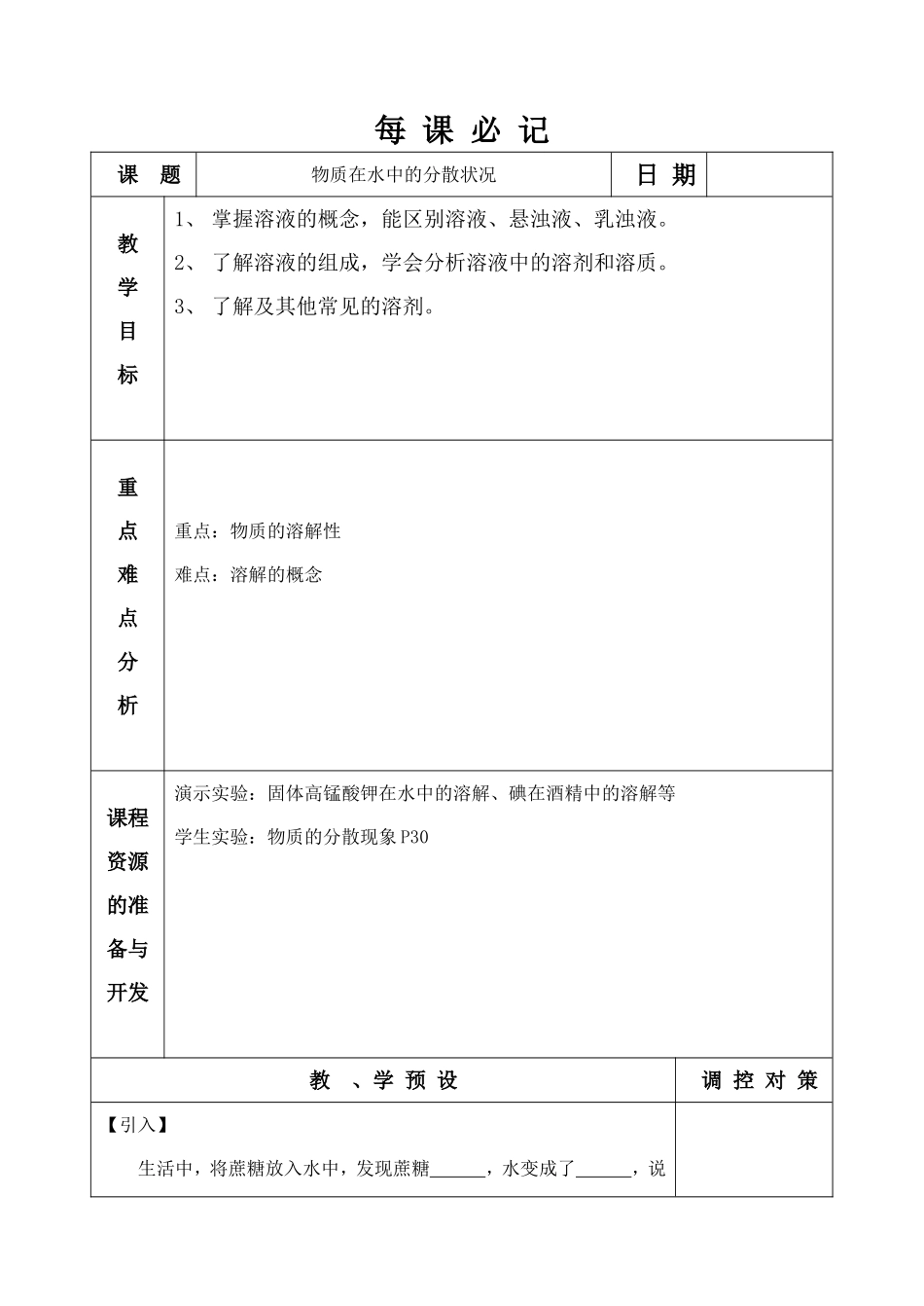 物质在水中的分散状况_第1页