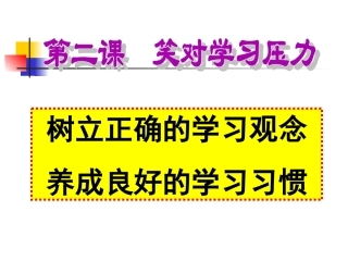 《树立正确的学习观念养成良好的学习习惯》参考课件1