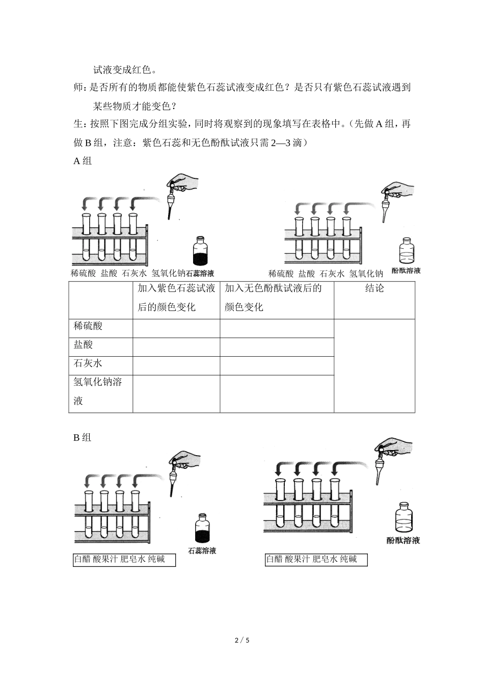 《常见的酸和碱》第一课时参考教案_第2页
