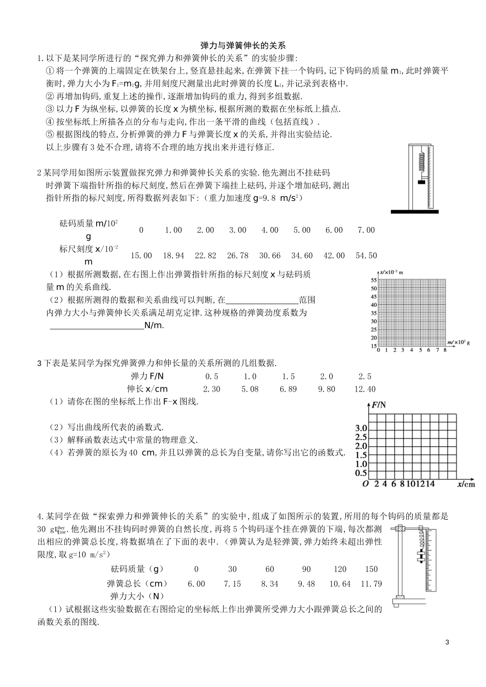 高一物理《弹力》试题_第3页