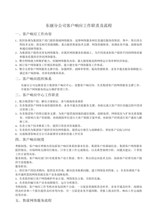 客户响应中心工作经过流程