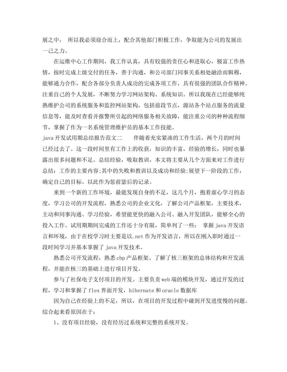 java开发试用期总结报告_第2页