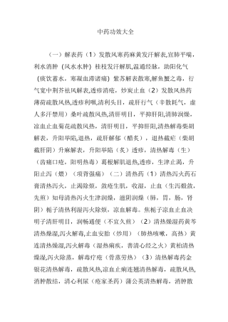 中药功效大全