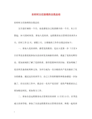 农村村主任助理的自我总结