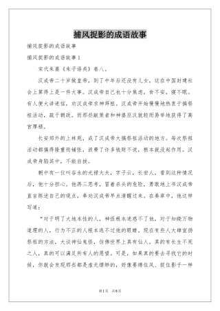 捕风捉影的成语故事