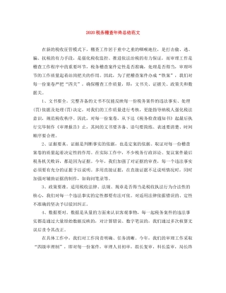 税务稽查年终总结范文