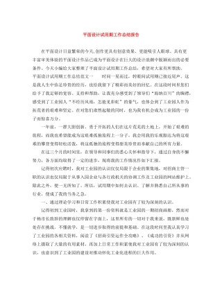 平面设计试用期工作总结报告