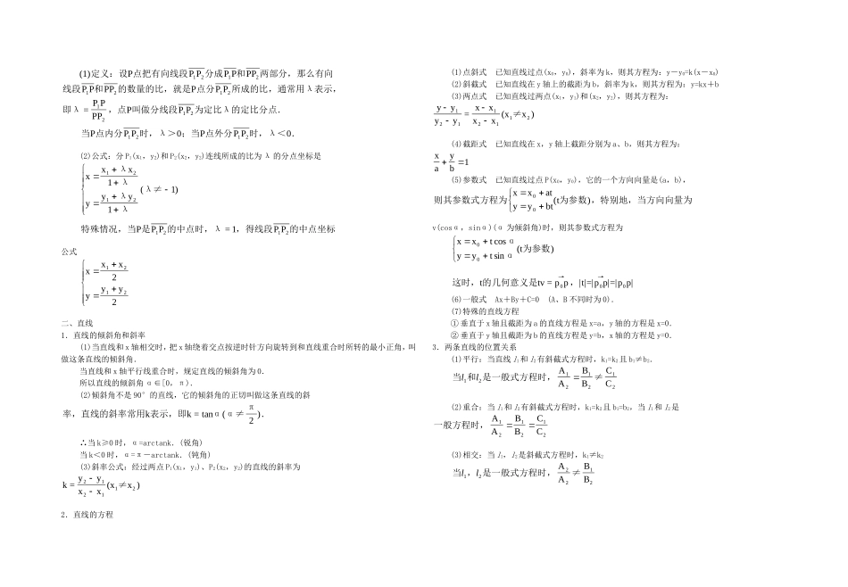 高二数学上册各章节知识点总结(大纲版)_第3页