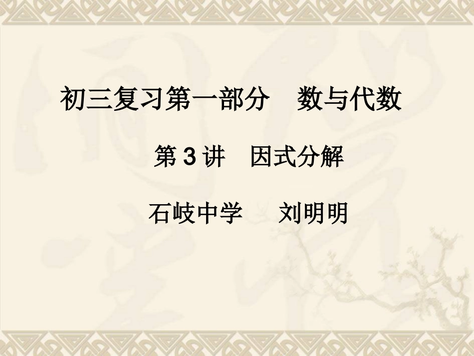 初三复习因式分解复习课件_第1页