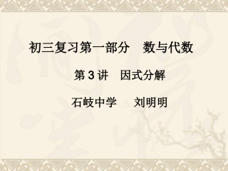 初三复习因式分解复习课件