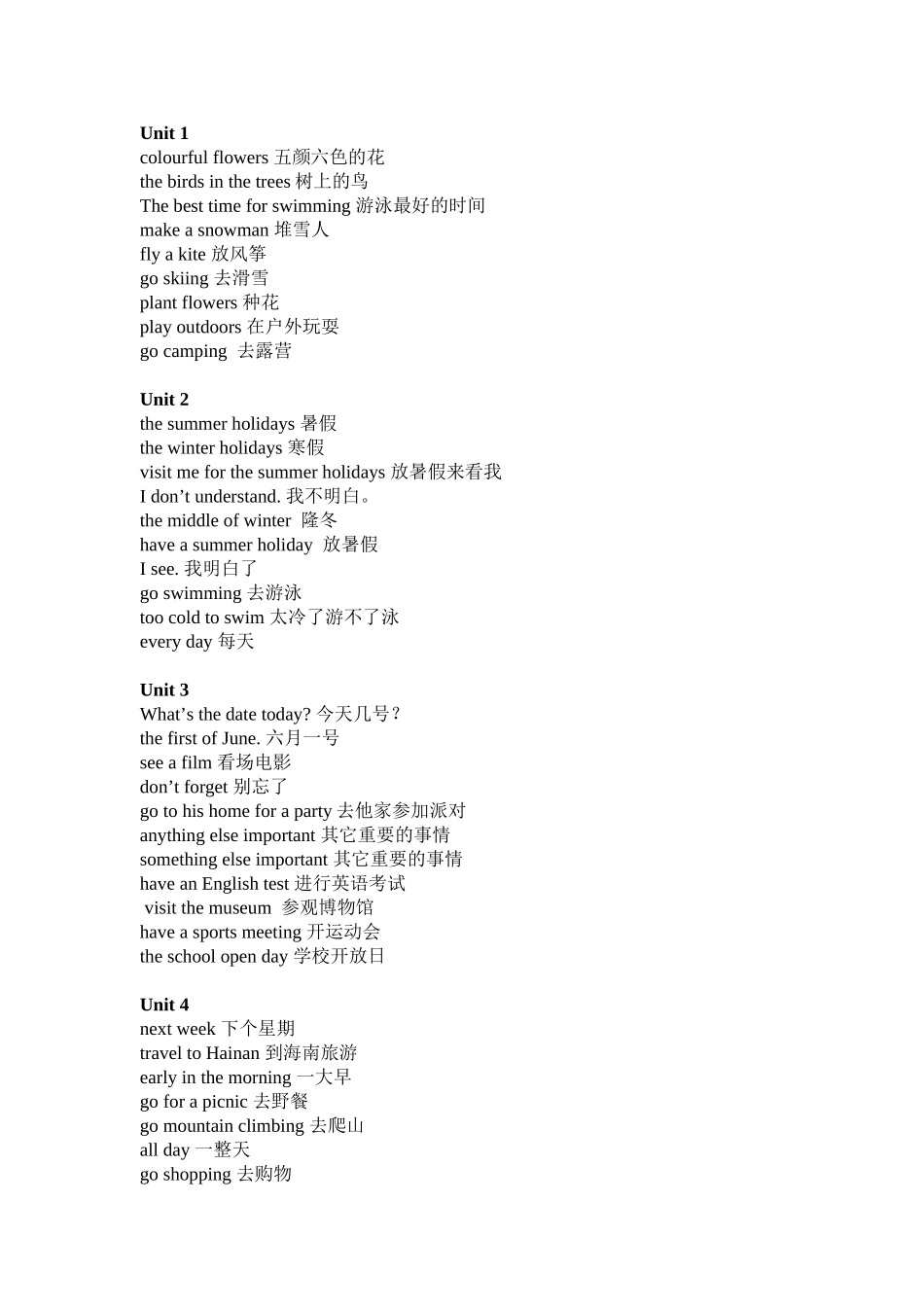 五年级下册词组汇总_第1页