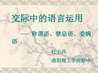 交际中的语言运用