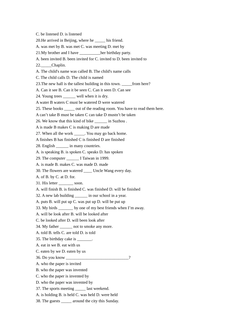 被动语态综合练习_第2页