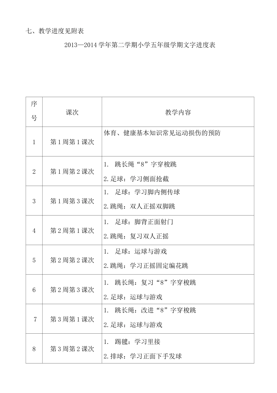 水平三体育教学计划_第3页